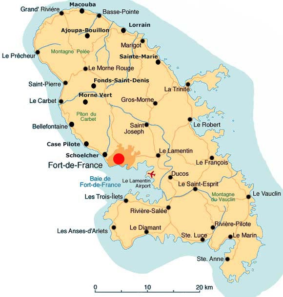 Carte de fort-de-france - Martinique