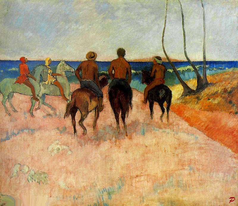 Paul Gauguin - Cavaliers sur la plage