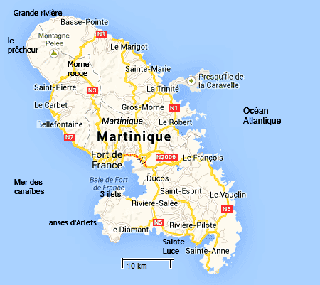 La Martinique - Carte