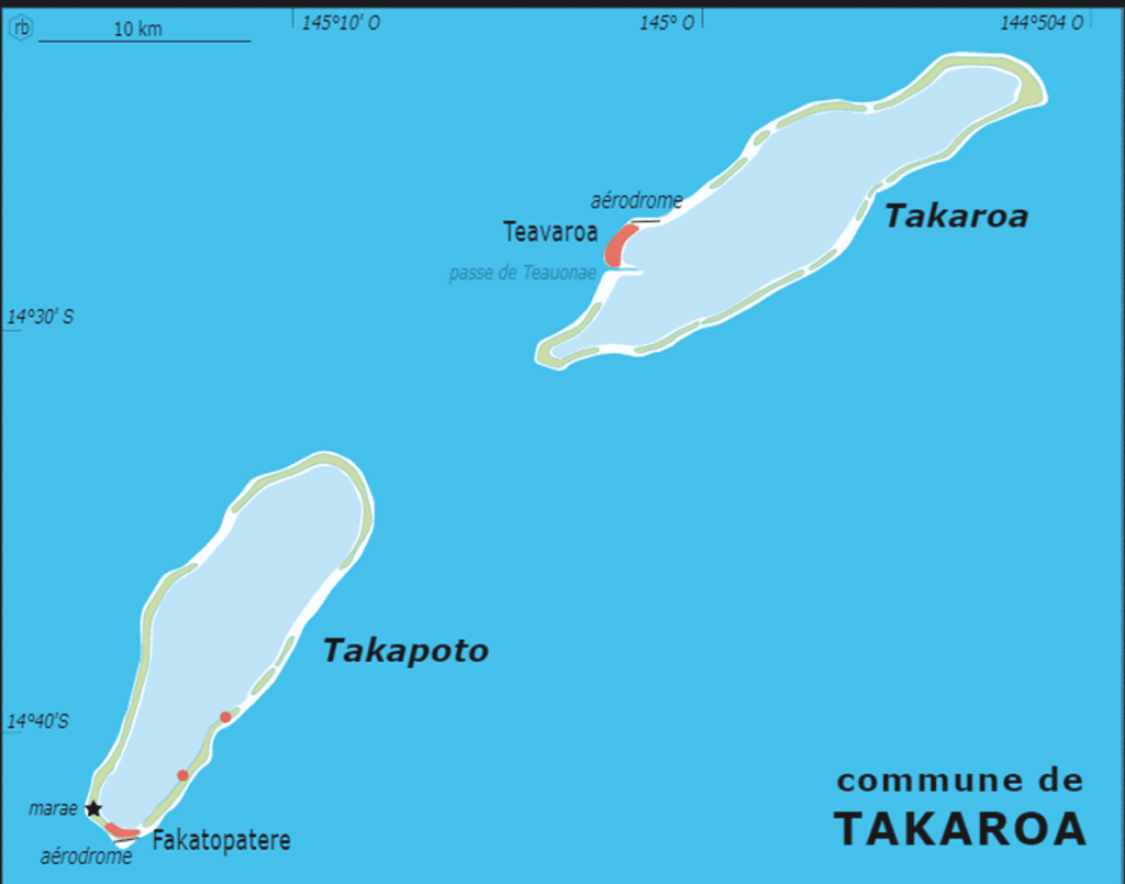 Carte de Takaroa et Takapoto