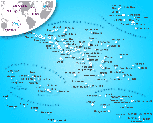 Carte des îles de Polynésie