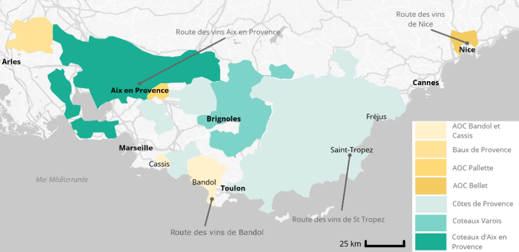 Carte - Route des vins - Provence