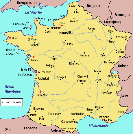 Carte de France principales villes