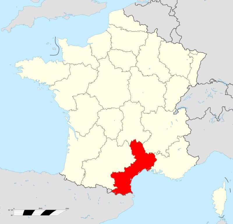 Languedoc Roussillon Carte région