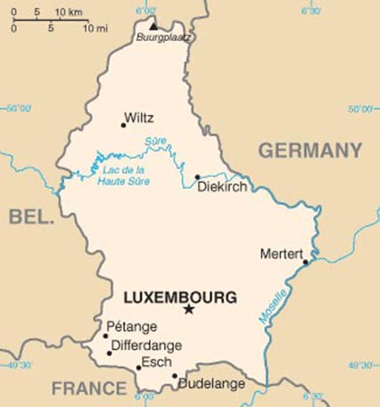 Luxembourg - Carte