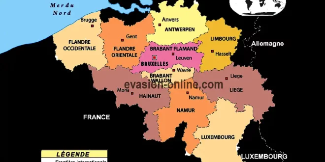 Cart de Belgique avec provinces