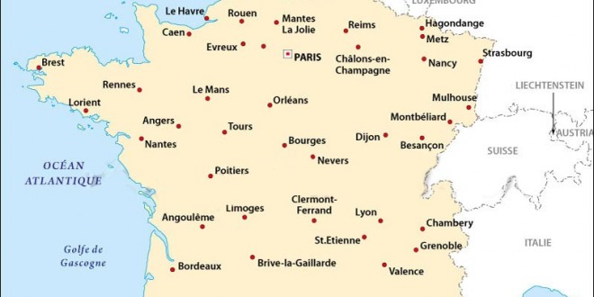 carte des villes principales