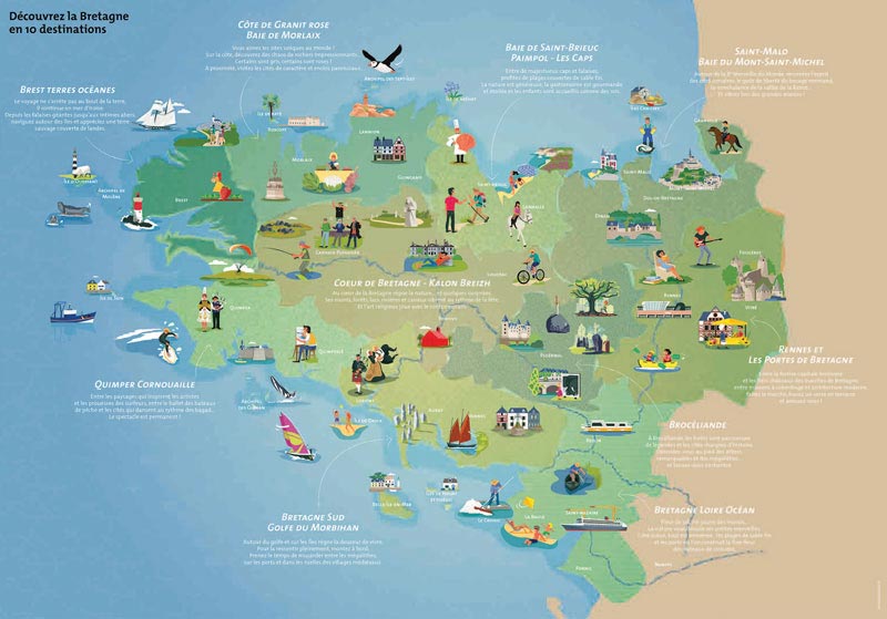Carte touristique de Bretagne