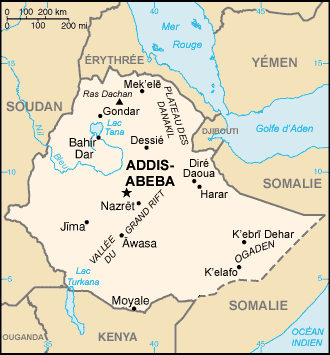 Ethiopie carte des villes