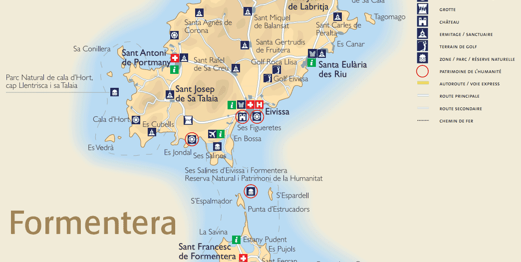 Carte touristique de Ibiza