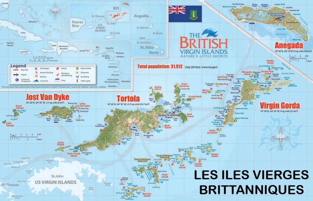 Carte des îles vierges britanniques