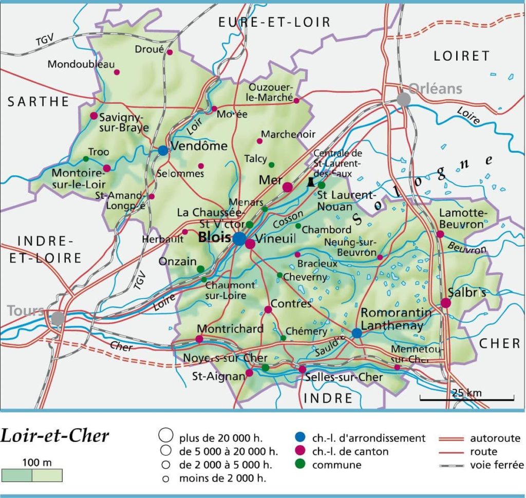 Carte du Loir et Cher