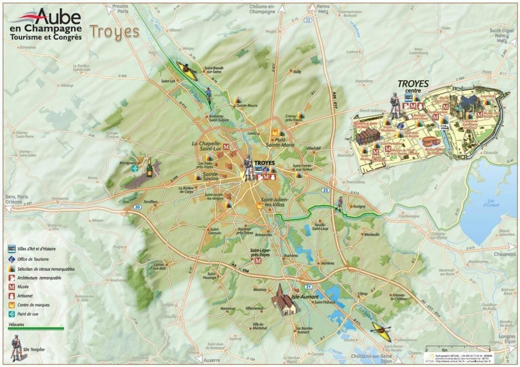 Carte et plan touristique de Troyes
