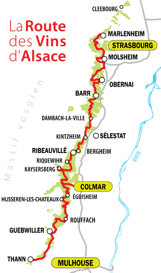carte de la route des vins