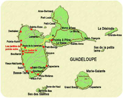 carte - guadeloupe tourisme - réserve cousteau