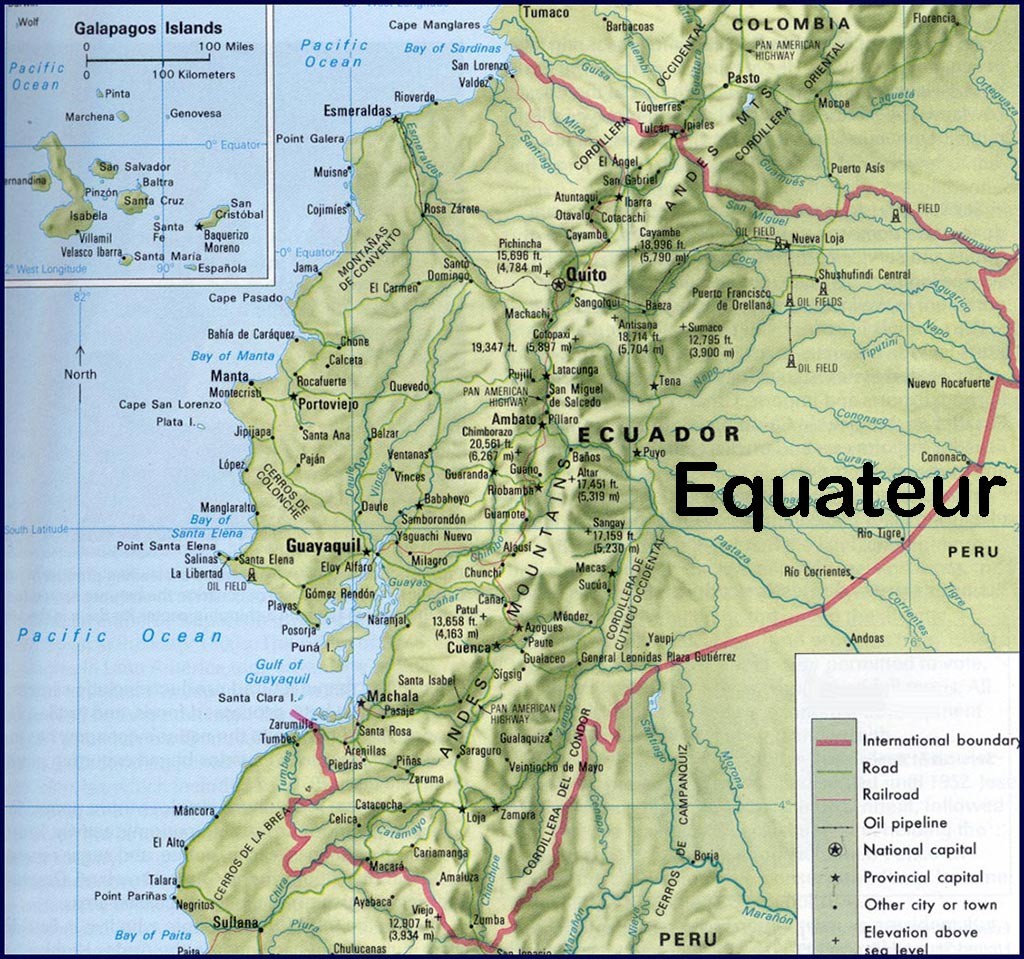Equateur - Relief et carte géographique