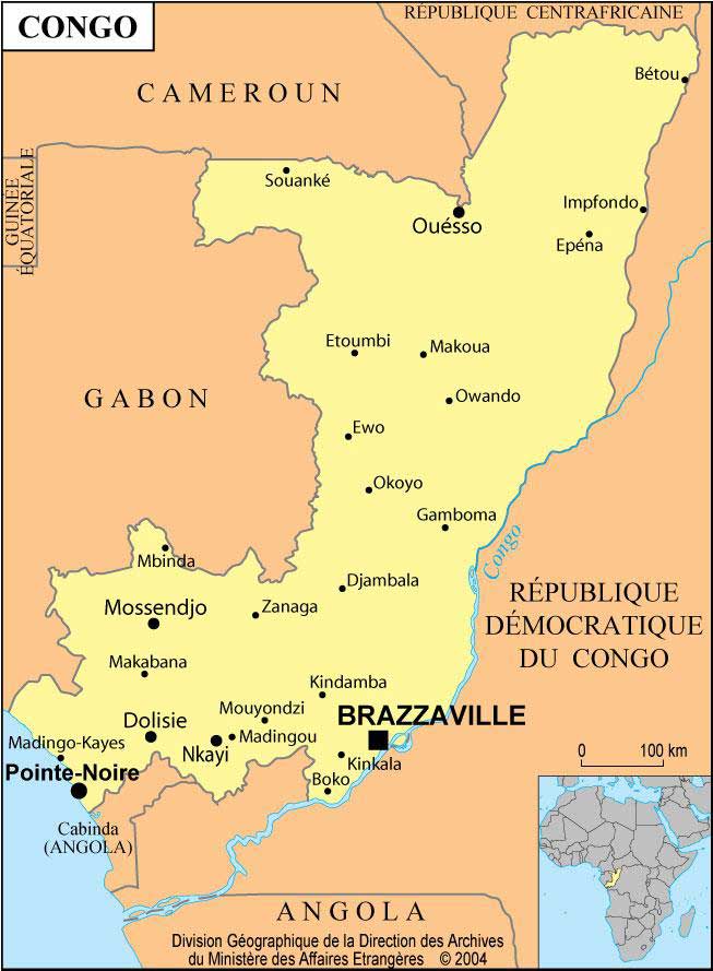 Carte Brazzaville - Congo