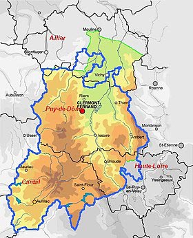 Carte Auvergne