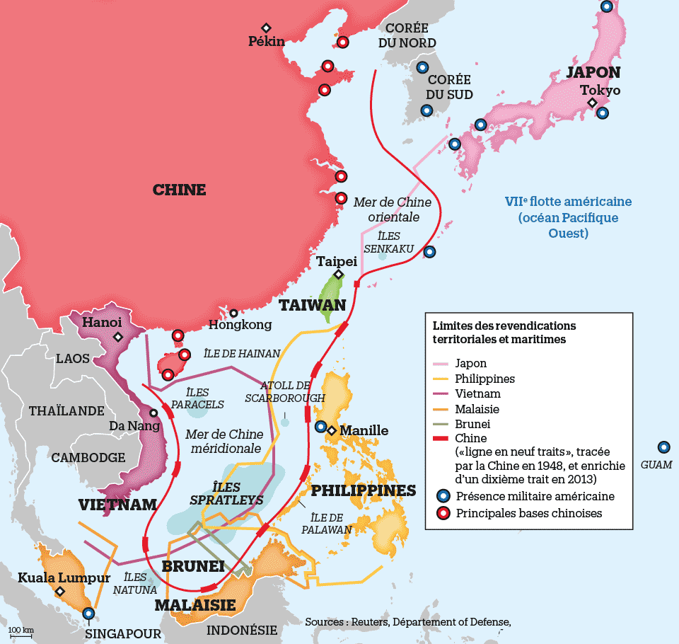 Carte mer de Chine
