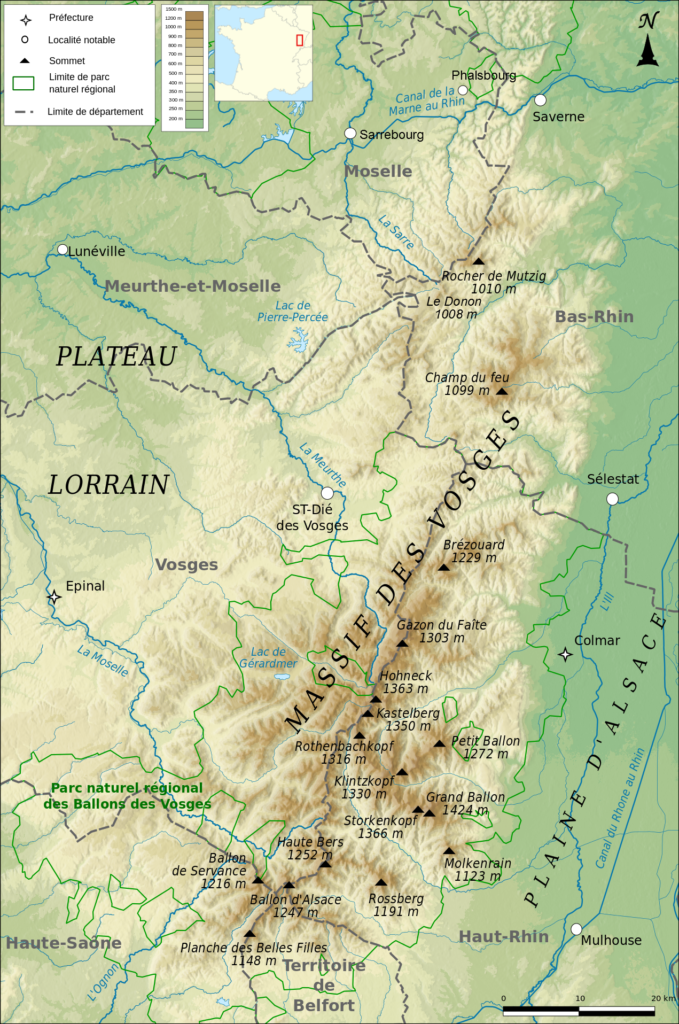 Carte du Massif des Vosges