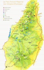Carte des Parcs - Volcans en Auvergne