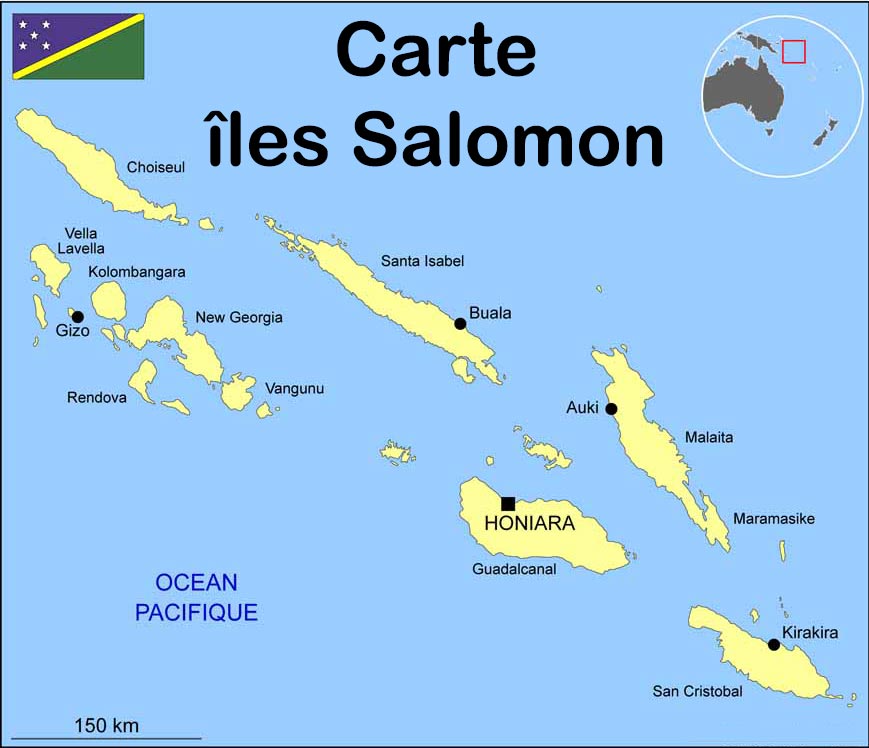 iles salomon carte du monde