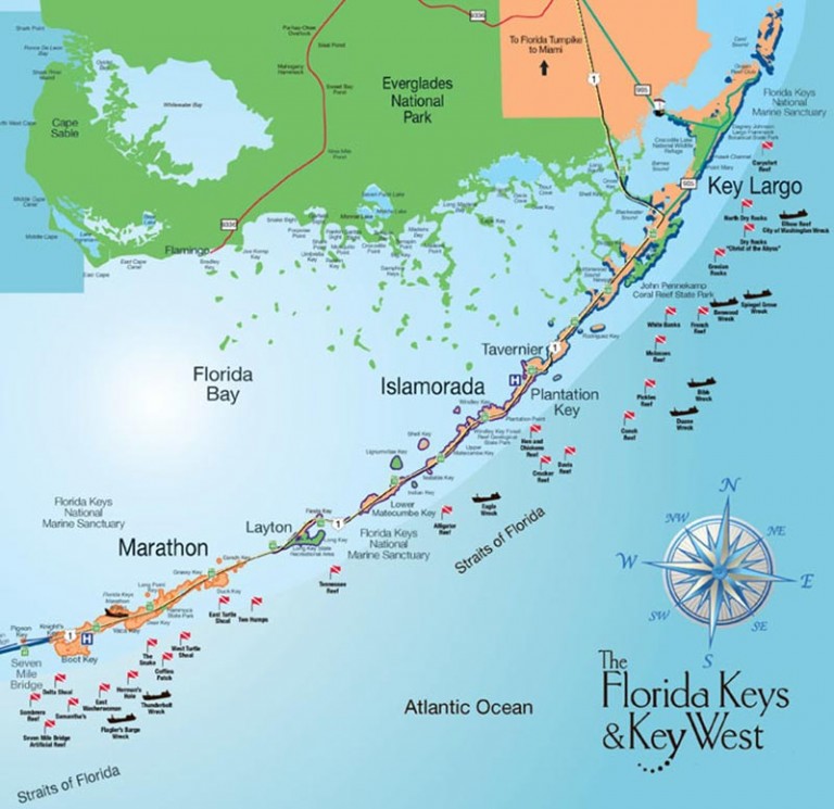 Les Keys de Floride ≡ Voyage Carte Plan