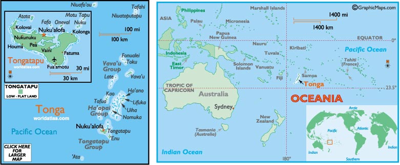 Les Tonga - Carte
