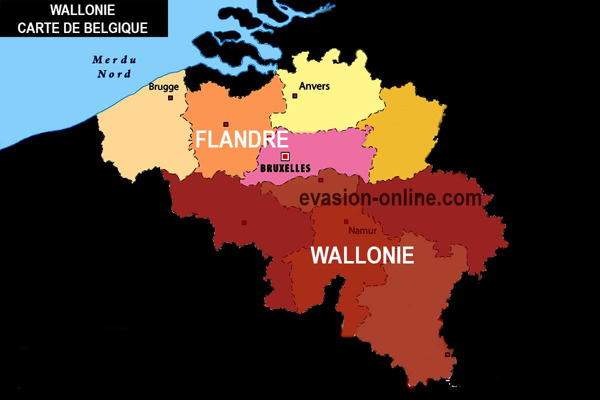 Wallonie - Carte de la Belgique