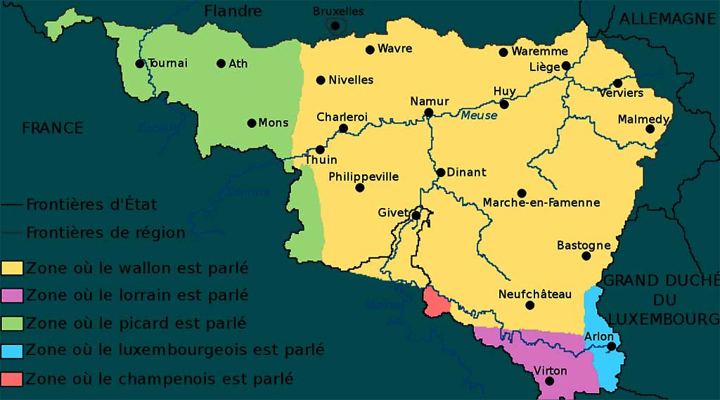 Carte linguistique - Belgique