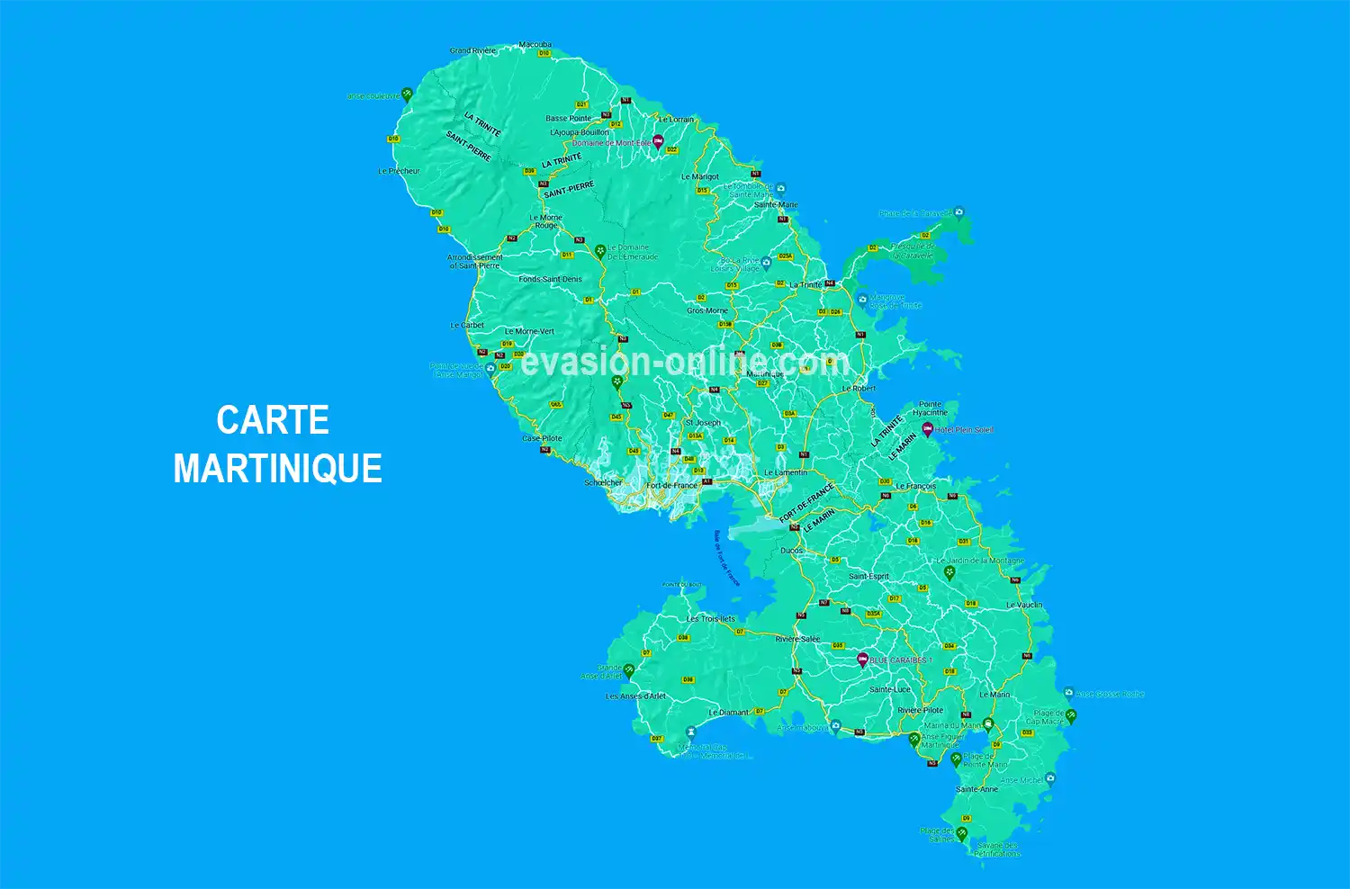 Carte des communes de la Martinique