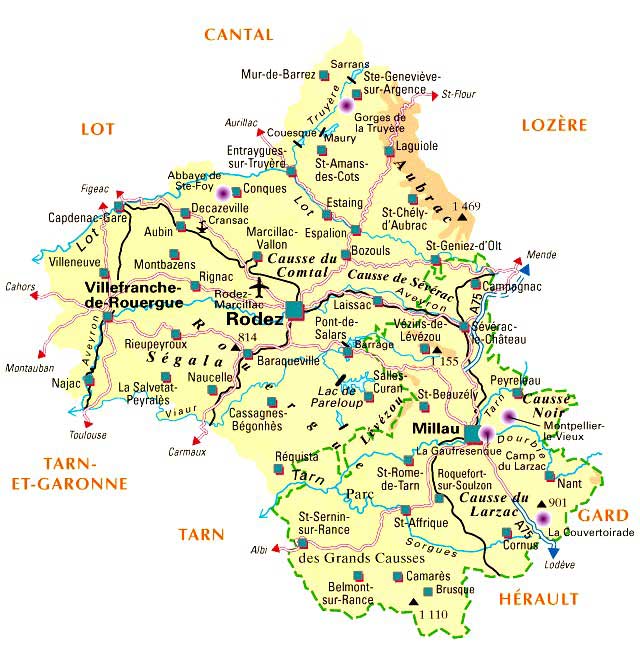 Aveyron - Carte