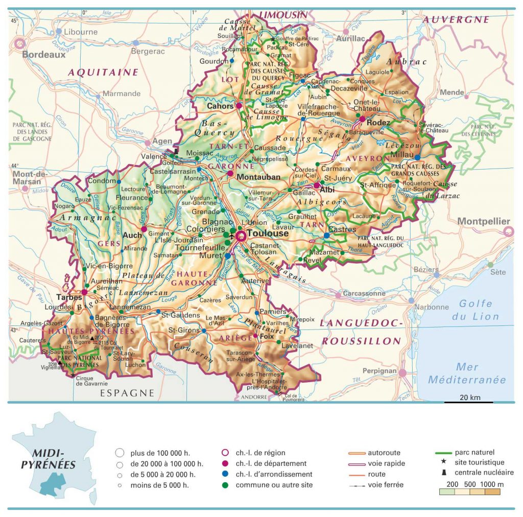 Midi-Pyrénées carte