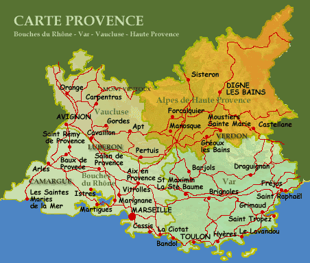 Carte villes du sud