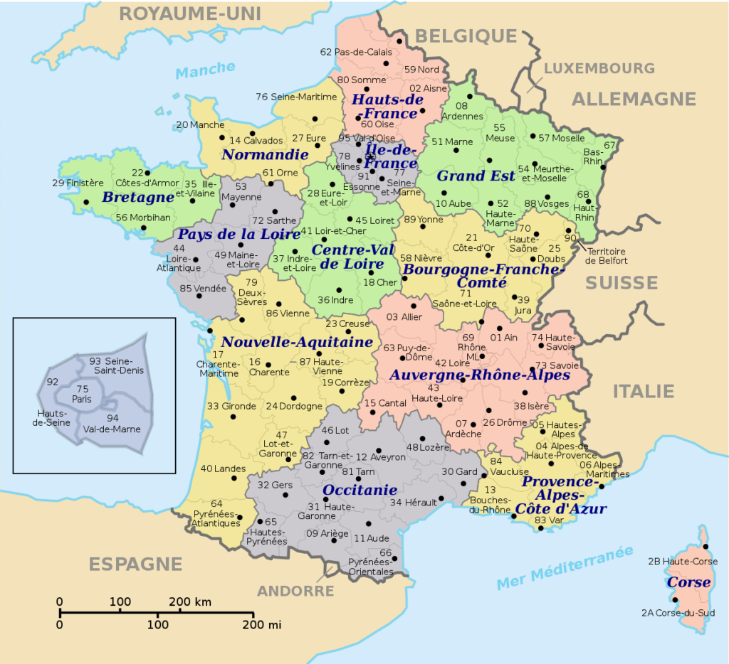 Départements et régions de France