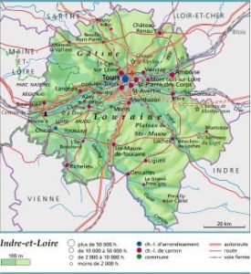 Indre-et-Loire - Département 37 ≡ Voyage - Carte - Plan