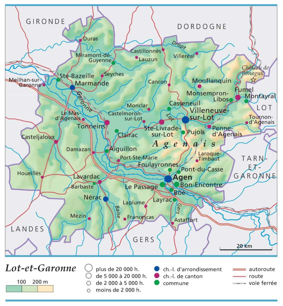 Lot-et-Garonne. Carte .HD