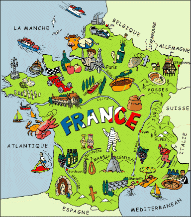 Vacances en France - Carte touristique