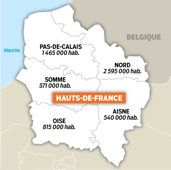 Départements des Hauts de France