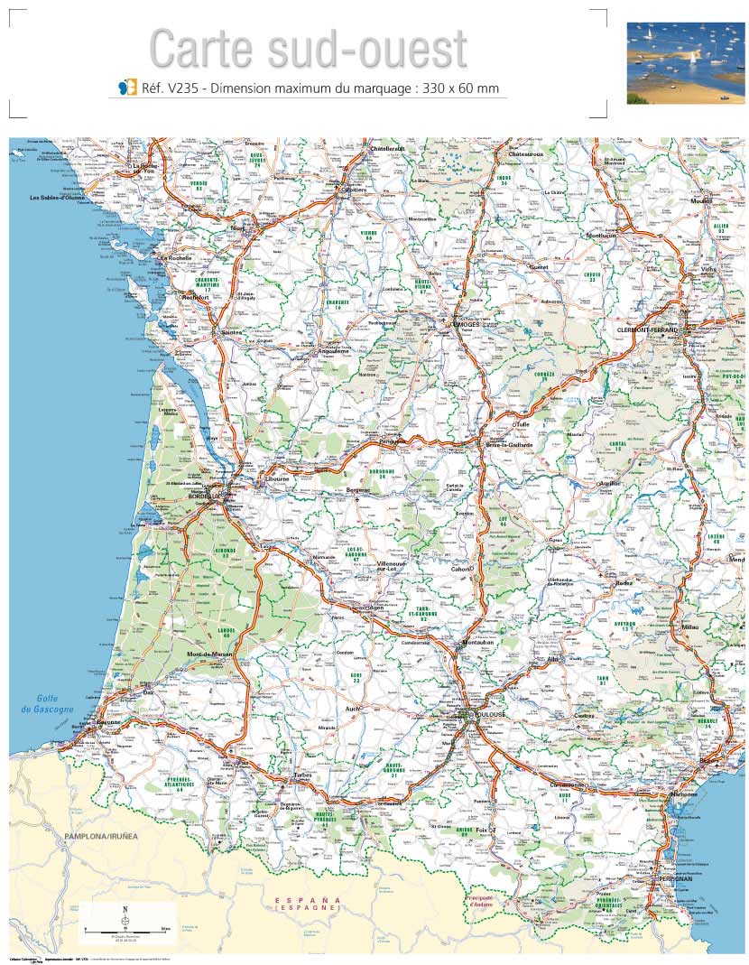 carte detaillee cote sud ouest france