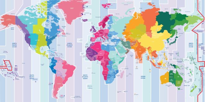 Carte des fuseaux horaires du monde