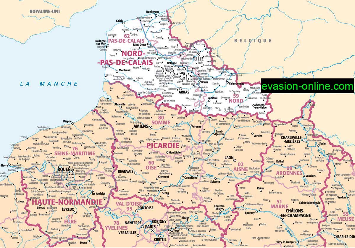 carte de nord de la france Carte de France Nord » Vacances   Guide Voyage