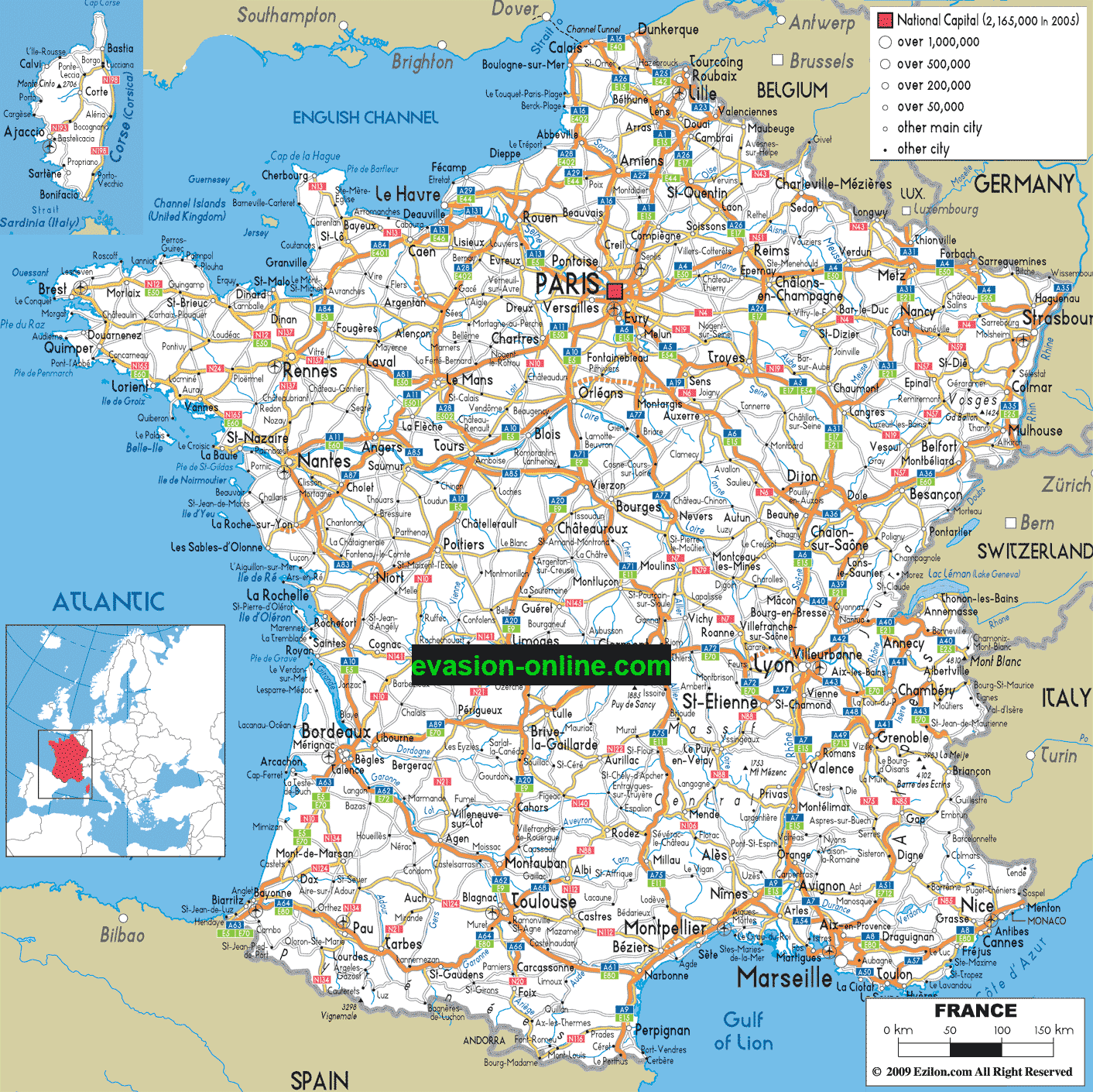 Carte de France villes et villages
