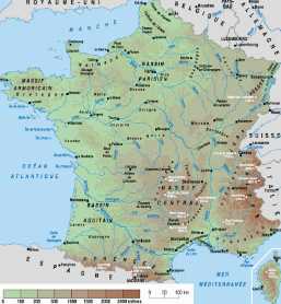 Carte France relief