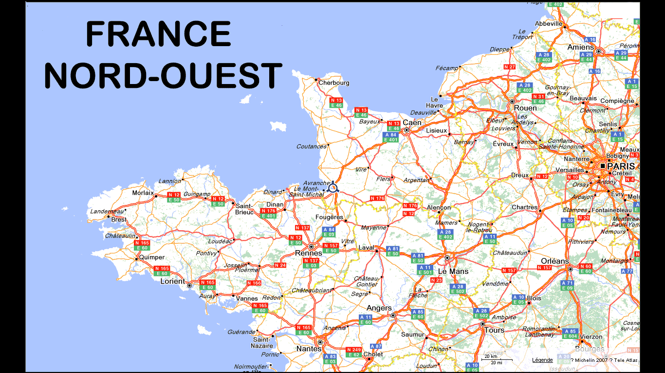 carte du nord ouest france