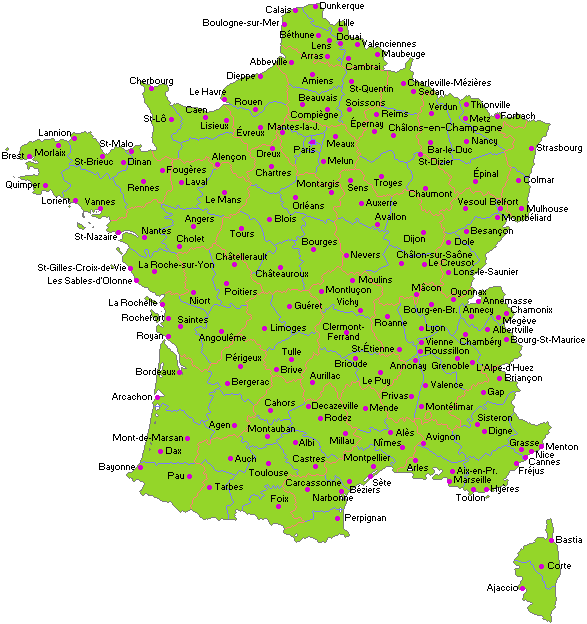 Carte - France villes