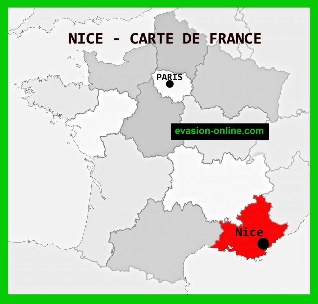 Nice sur la carte de France