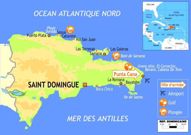 Punta Cana - Carte de République Dominicaine