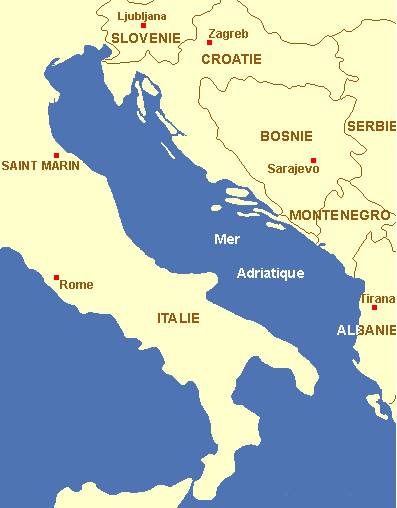 Carte de la mer Adriatique