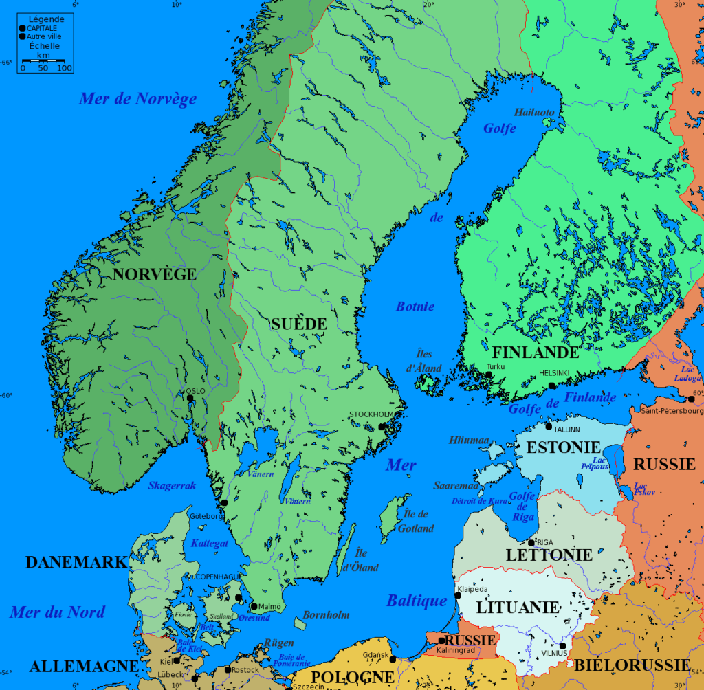 Carte de la mer baltique